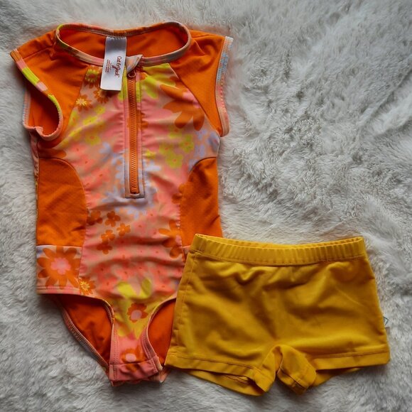 Floral One Piece Swimsuit & Swim Shorts - Picture 1 of 1